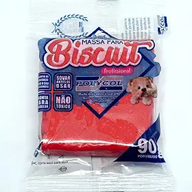 Massa Para Biscuit, Polycol, 90 Gramas, Vermelho Intenso