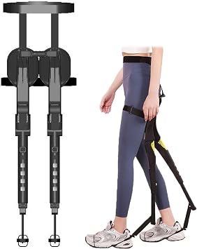 Invisible Chair Portable Folding Invisible Seat, Lightweight Wearable Chairless Exoskeleton Chair, 5 Gear Adjustable, Bearing 150kgBlack