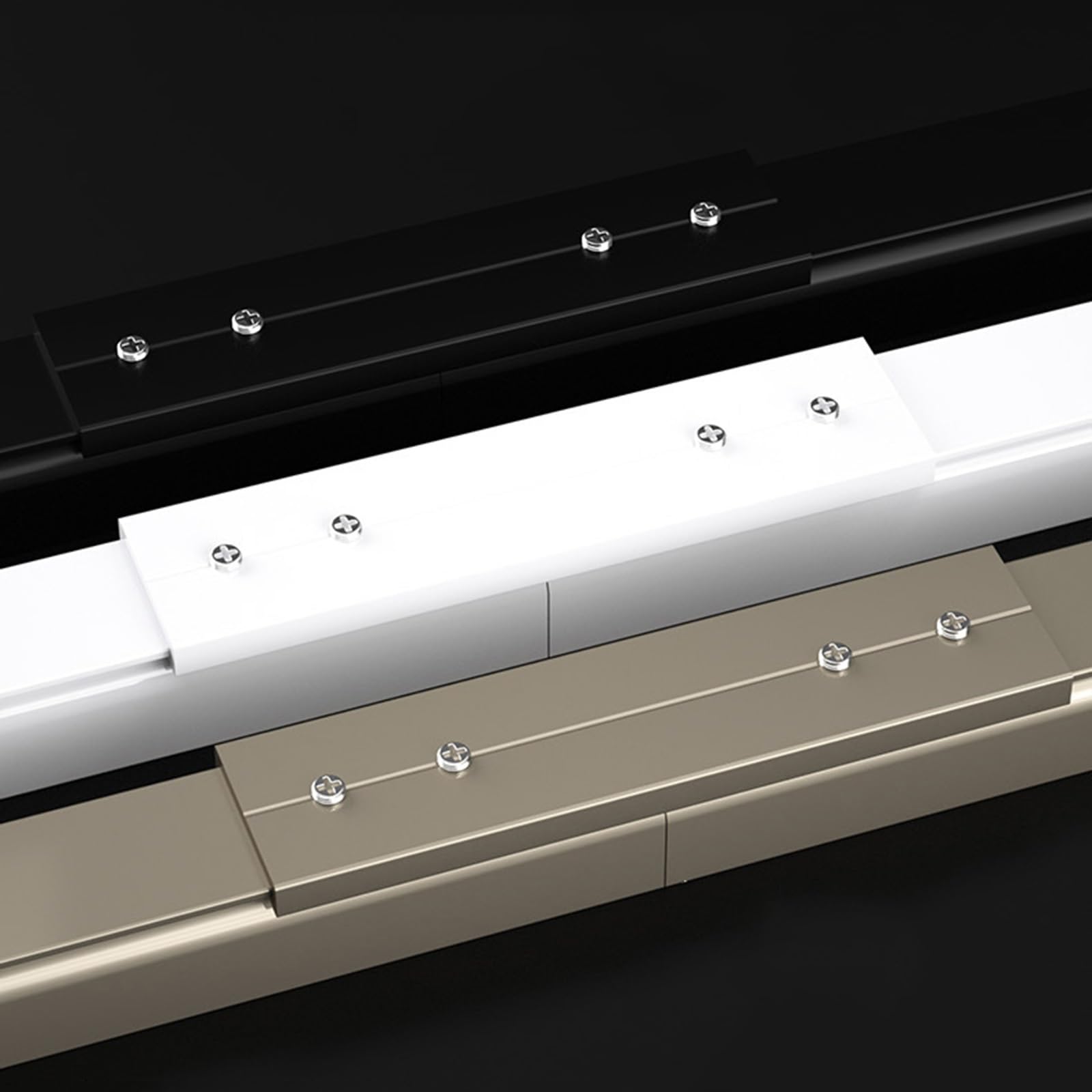System karnisza do montażu na suficie/ścianie, biały/czarny/złoty, drążek do zasłony przesuwnej, karnisz z rolkami wyciszającymi, złoty, 250 cm
