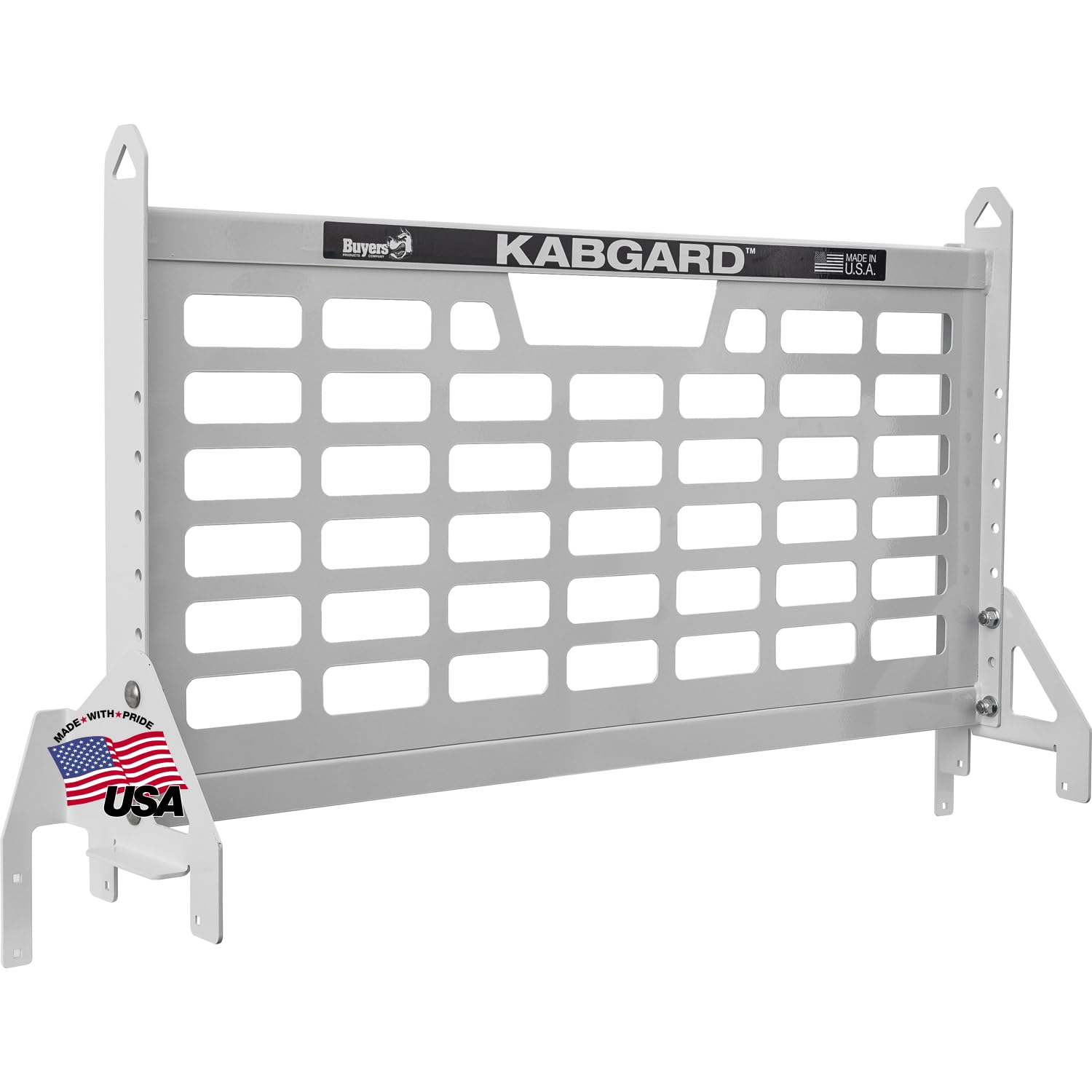 Buyers Products 5405427 Kabgard Headache Rack W/Mounting Kit for Dual-Wheel Service Body Trucks, 54 Inch, White Gloss Finish, Service Body Headache Rack Kit