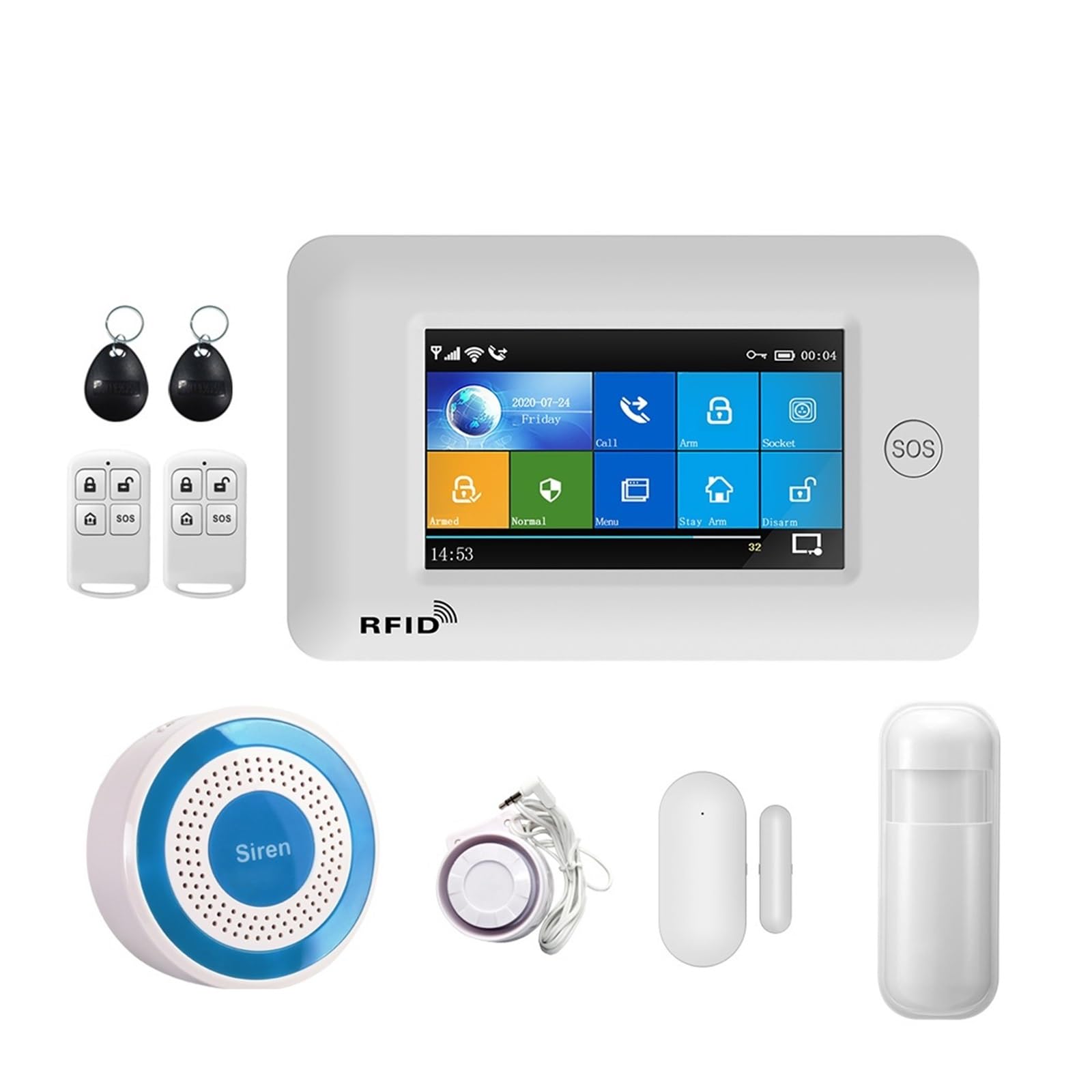 WIFI+GSM GPRS Wireless Home Security Burglar Alarm System APP Remote Control Host Remote Monitoring(N)