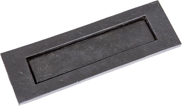 Black 255mm x 85mm Rustic Letter Plate - Cast Iron Antique Front Door Postal Box - by Hammer & Tongs
