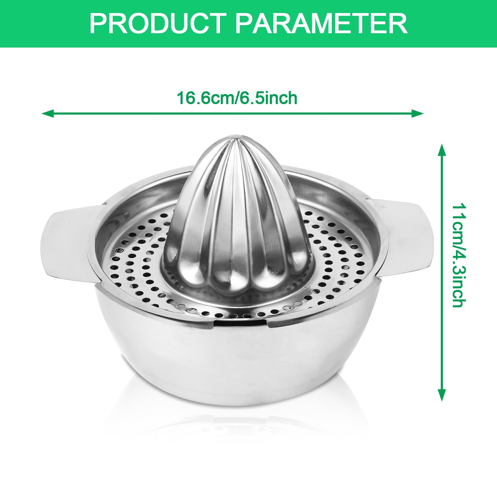 Exprimir de acero inoxidable manual para limones, naranjas y pomelos, 13,8 cm