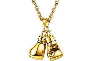 Stainless Steel Boxing Glove Necklace for Men, Pendant and Chain, Men's Jewelry