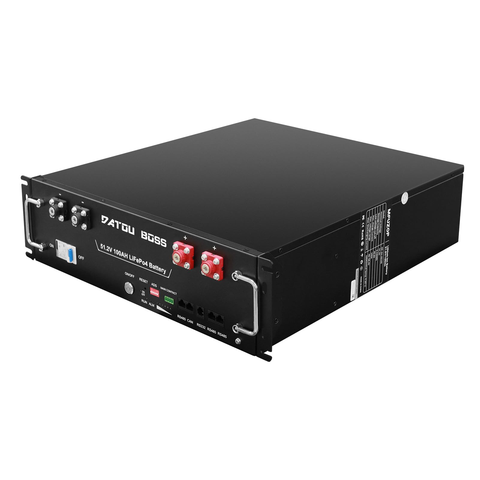 DATOUBOSS 48V 100Ah Lithium-Eisenphosphat-Akku (LiFePO4), integriertes 100A BMS, Bluetooth & App, max. 5120Wh Leistung,über 15.000 Ladezyklen, für Solaranlagen Systeme (48V100AH-1PC)