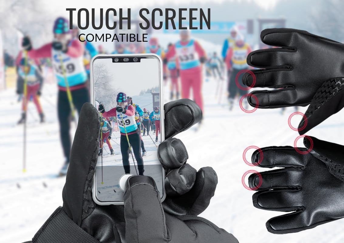 devembr Advanced Snowboarding Gloves with Wrist Guards & Removable Liners, Touchscreen - Image 5