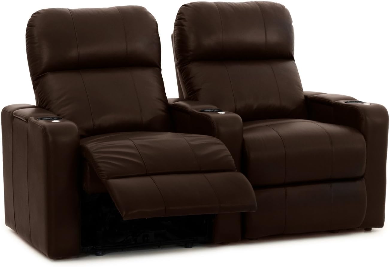 Octane Turbo XL700 Row of 2 Seats, Straight Row in Brown Leather with Power Recline : Home & Kitchen