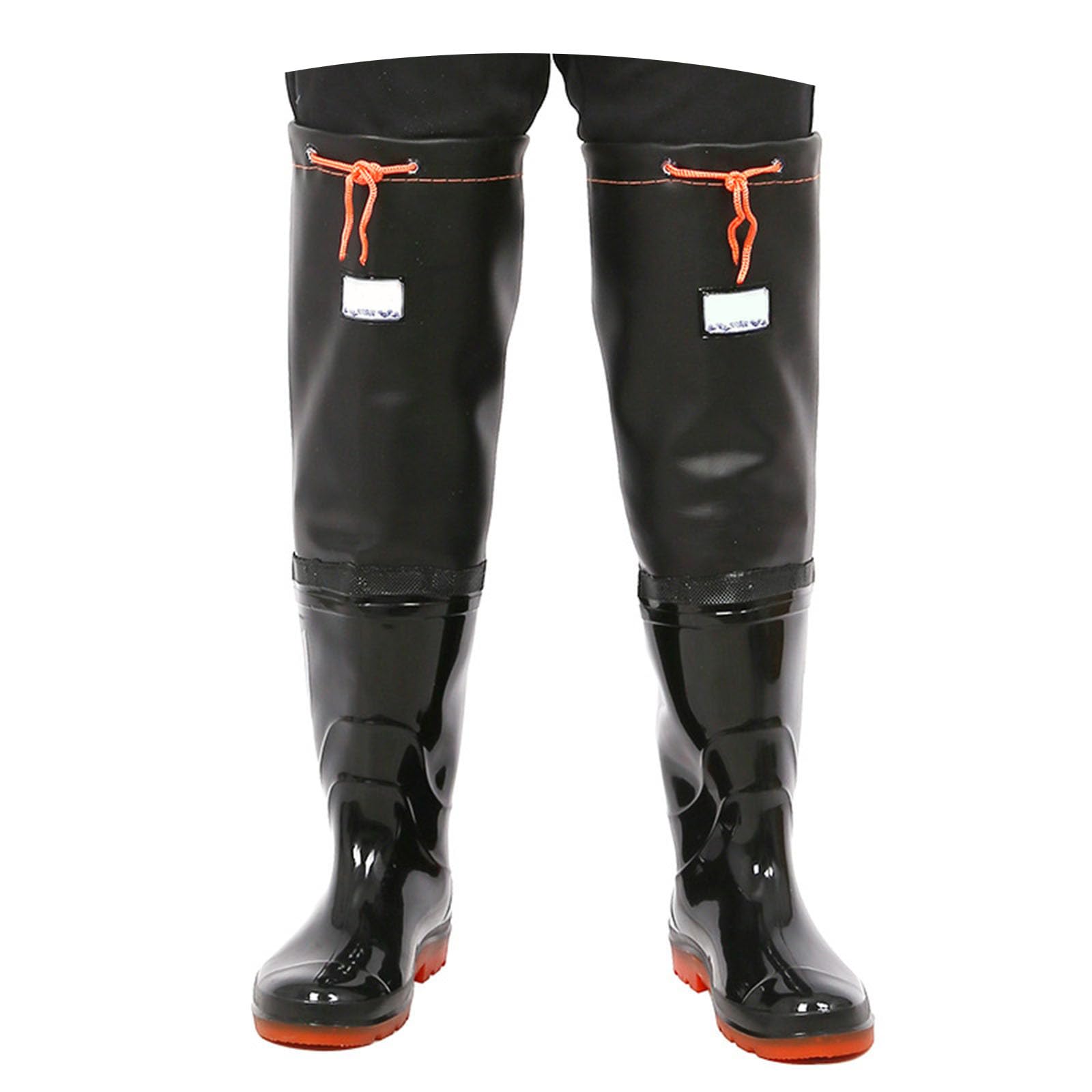 Generisch Watstiefel für Herren und Damen mit Gummisohle, wasserdicht, rutschfest und verschleißfest - Schwarz - Größe