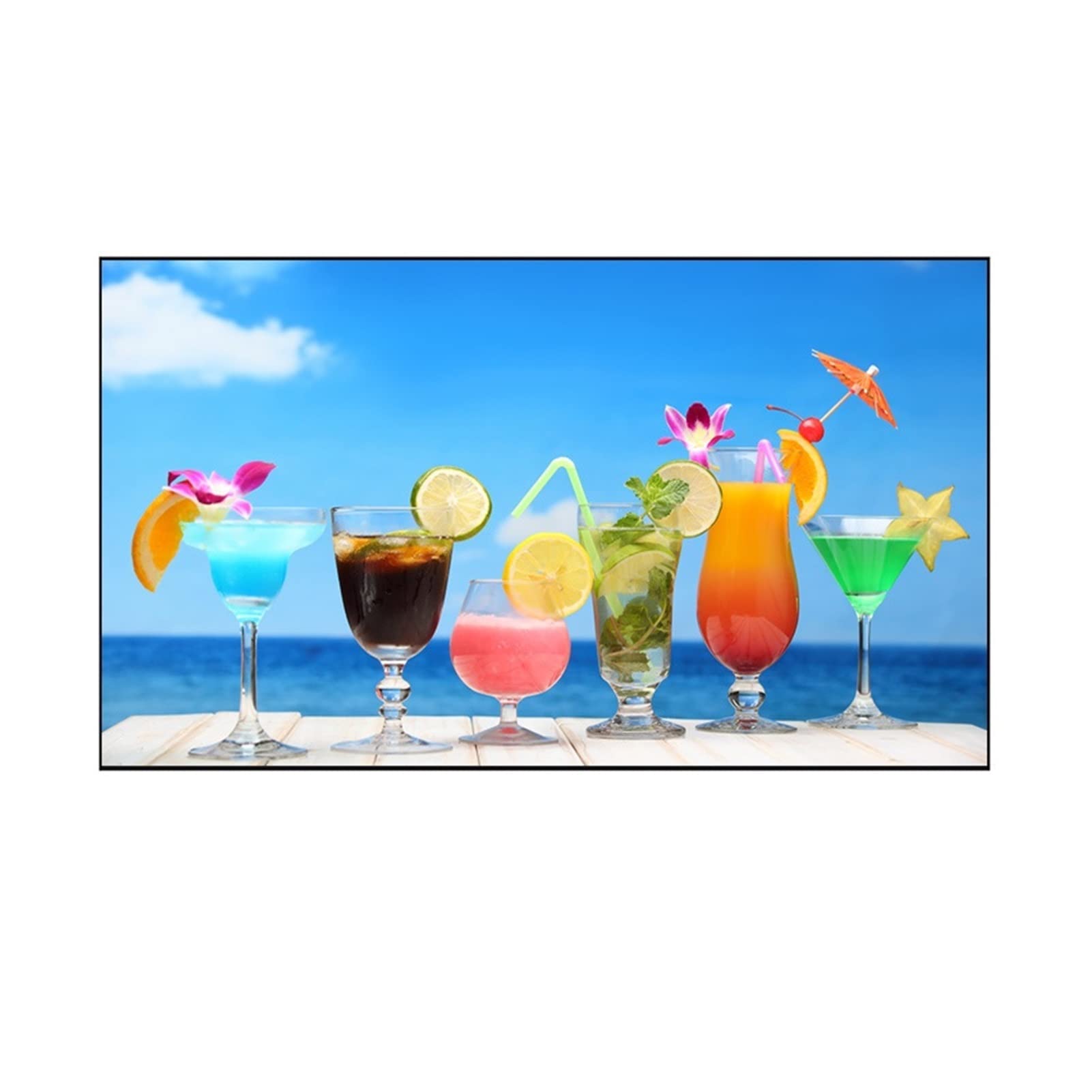 Myuyee Light Ambient Rejecting Projection Screen 80" 1Cm Bezel Frame Specialize For Projectors Gaming, Office