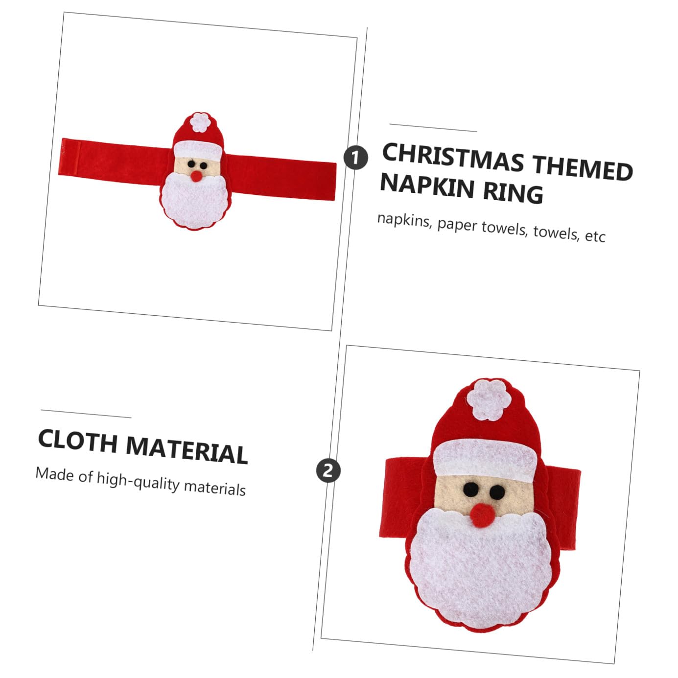 MAGICLULU 6 Sätze 6 Sets Weihnachtsserviettenschnallen Dekorationen Weihnachtsserviettenringe Serviettenringe Für Stoffservietten Filzserviettenringe Weihnachtsserviettenhalter 4 Stück * 6