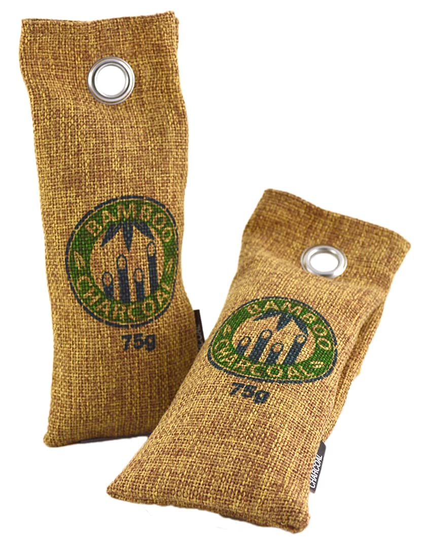 Carbón Activado Bambú - ¡Pack de 6 sobres de 75g con carbón de bambú 100% biodegradable! - Elimina moho - anti alérgenos y malos olores (bolsas)