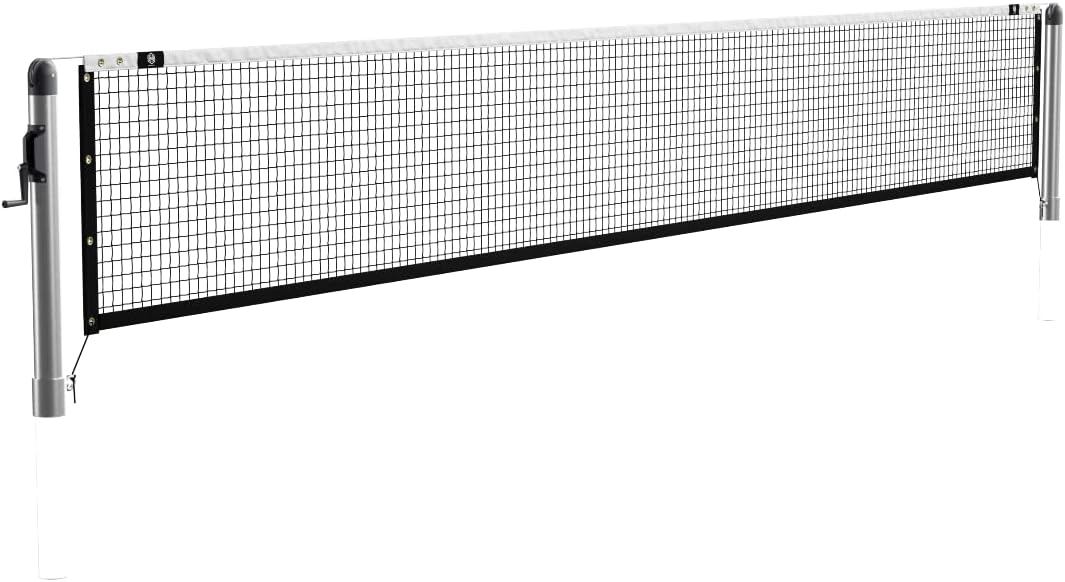 Dominator In Ground Pickleball System - Includes Two Heavy Duty Pickleball Posts with Net and Sleeves - Aluminum, Rust Free, and Follows USAPA Standards