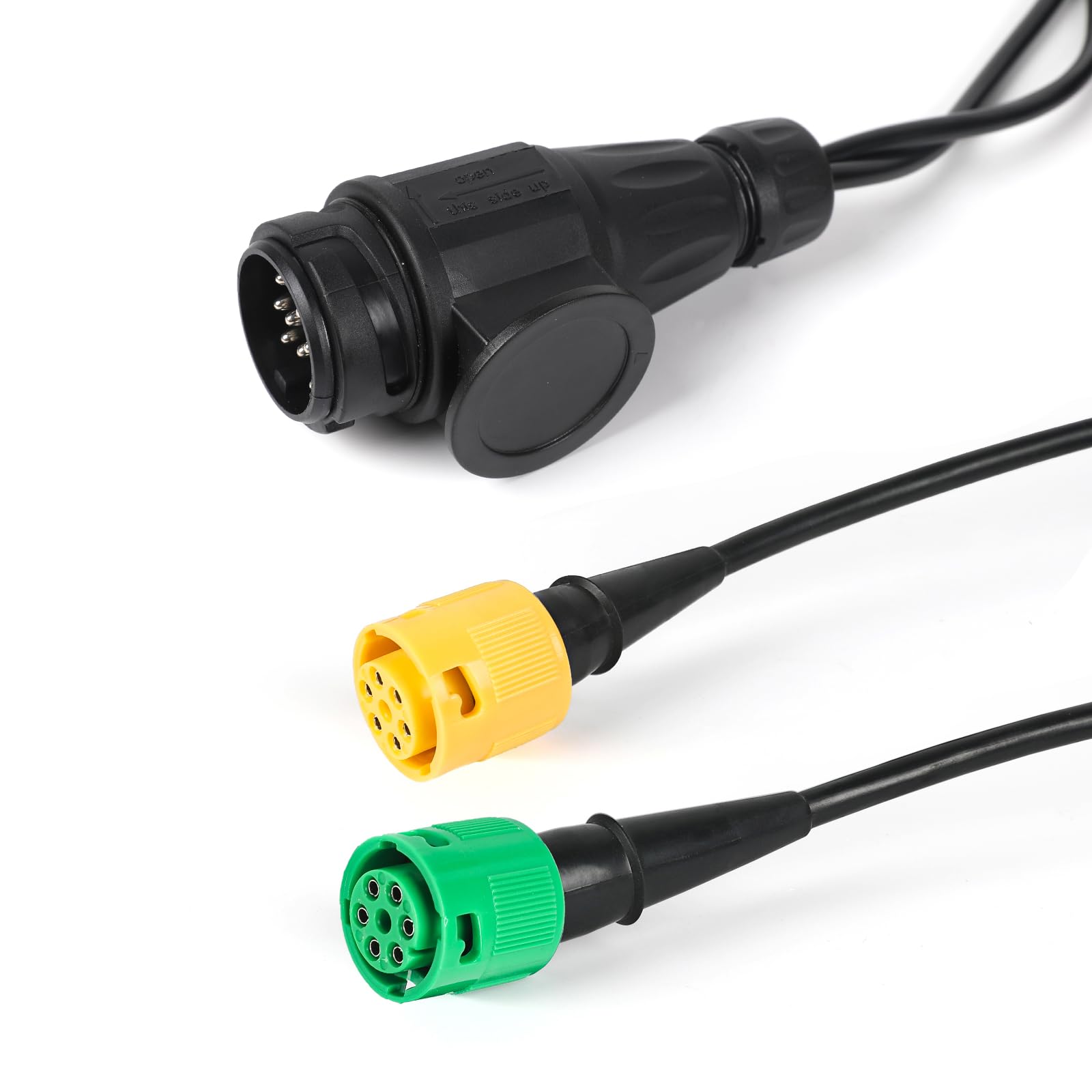 AOHEWEI Cable para Remolque 5 m con Enchufe 13 Pines y 2X Conector 6 Pines - Arnes de Cableado con Conector de Bayoneta para Luces de Remolque Traseras