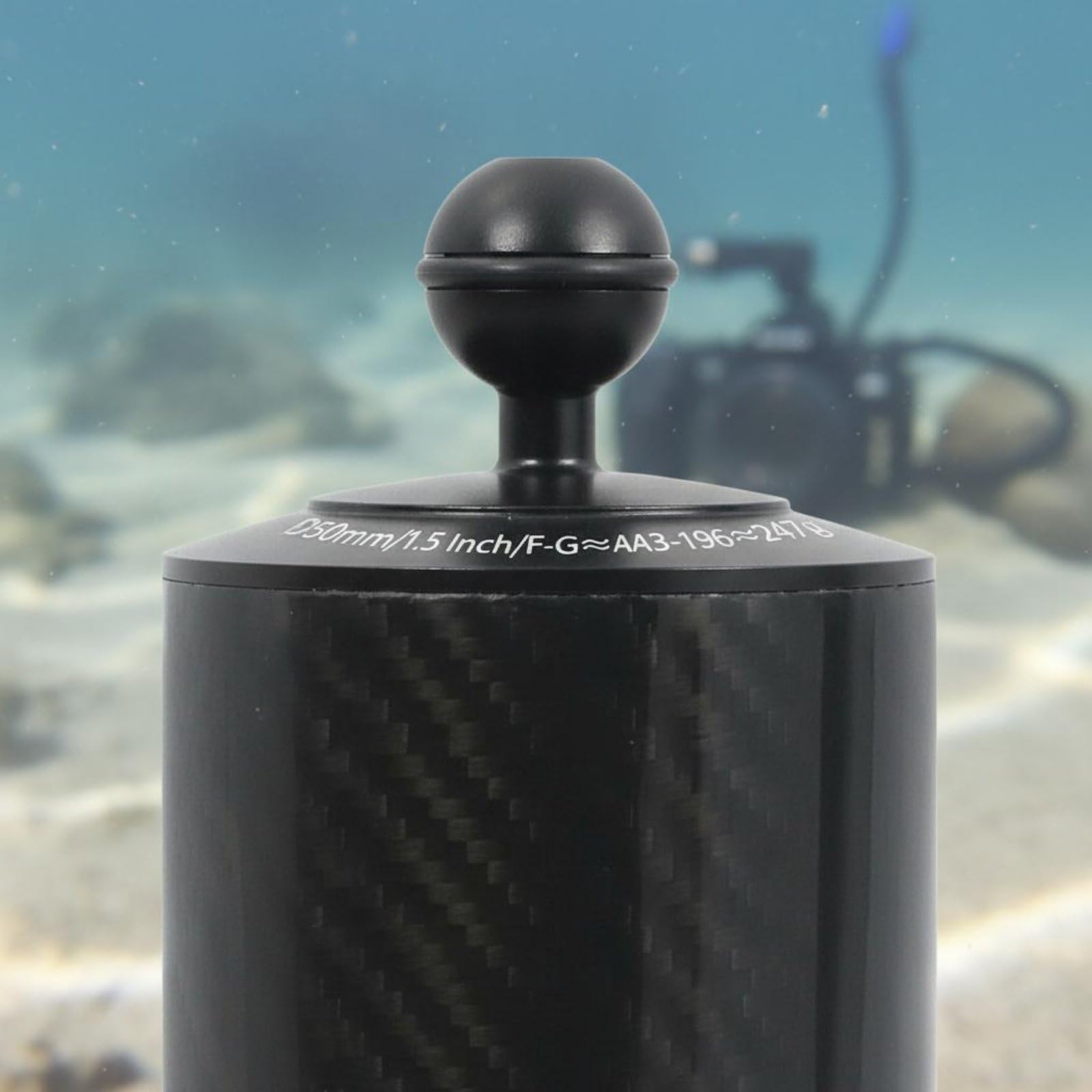 Auftriebsarm mit Doppelkugelkopf Ultraleicht Karbonfaser-Auftriebsarm und Sturdy Schwimmarm mit Doppelkugelkopf für Unterwasserfotografie