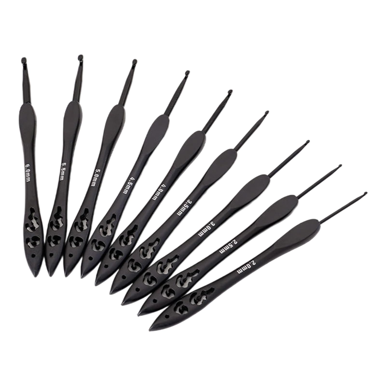 9 Pcs Crochet Hook Set 2.0-6.0mm Crochet Needle Practical Ergonomical Knitting Needle Accessories for Handicraft