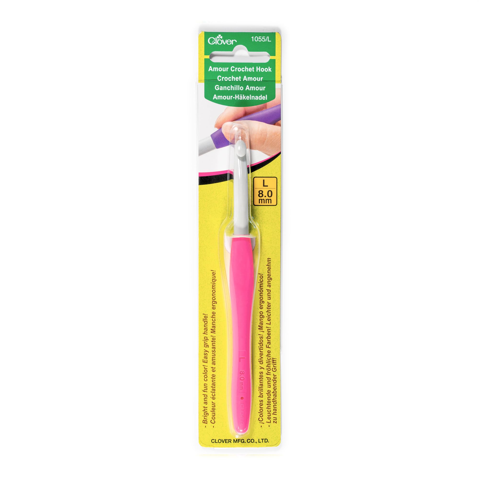 cloverCrochet Hook Amour ,Pink ,L :8.0mm ,1055/L