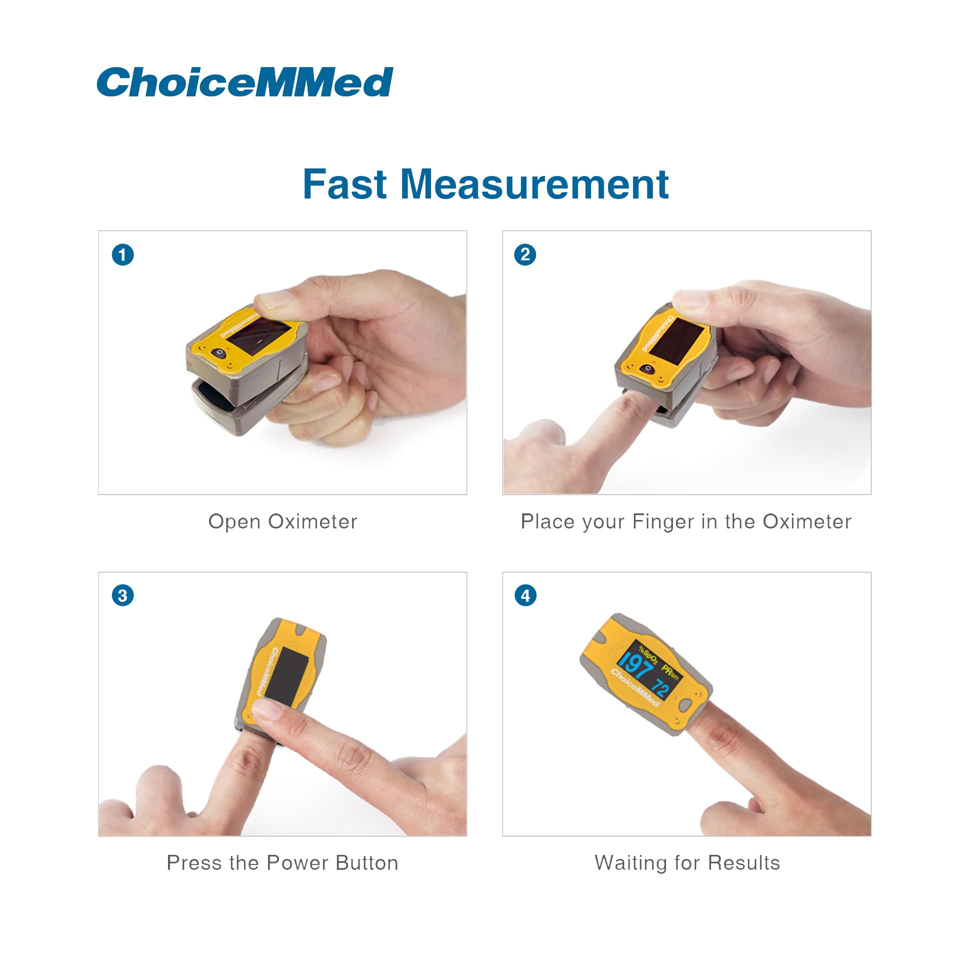 Choicemmed FingerTip Pulse Oximeter - MD300C52 Pediatric (Kids) Pulse oximeter, Specially design for Kids - Pack of 1 (Multicolor) 1