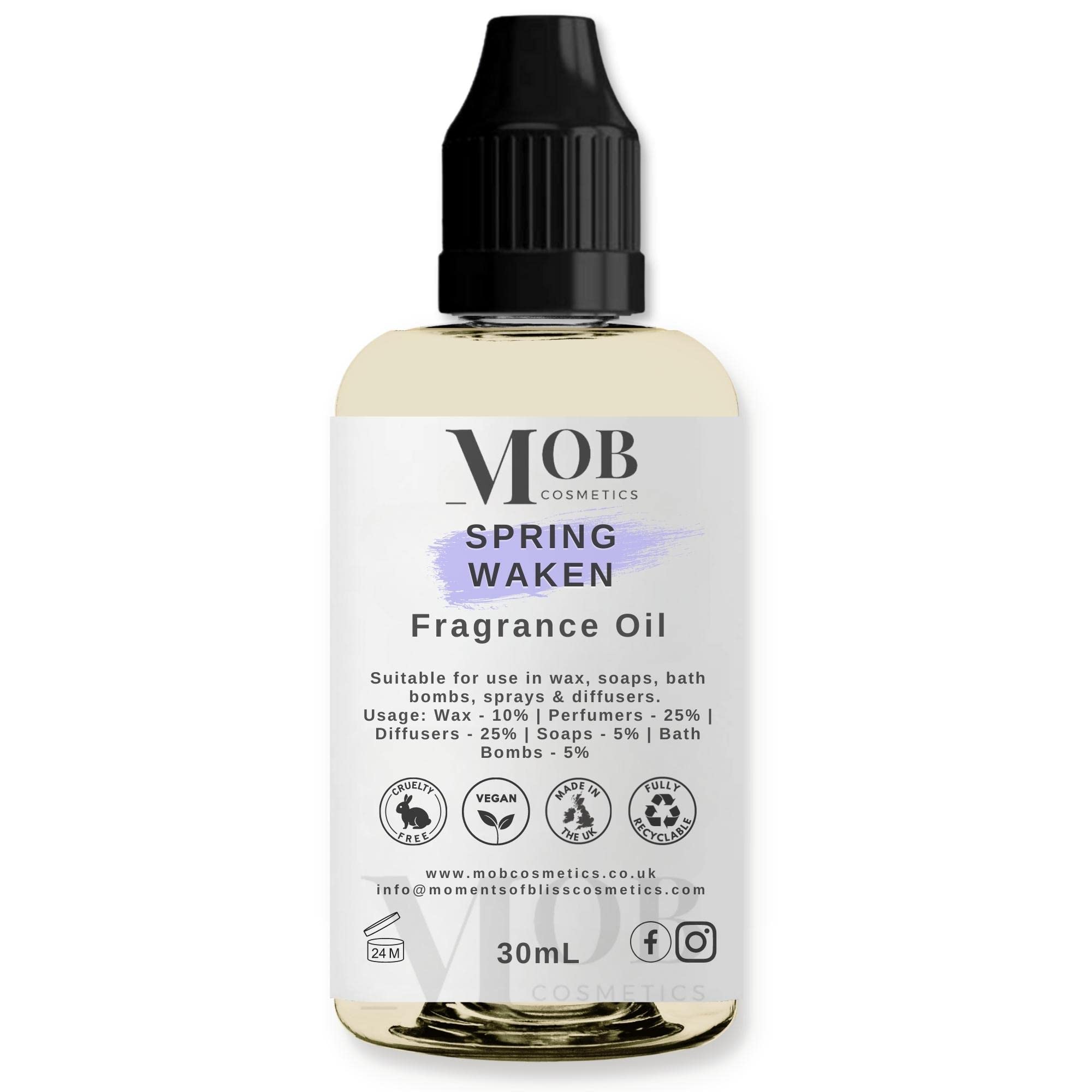 Spring Waken Luxury and Designer Fragrance Oil | Highly Concentrated | Perfect for Candles, Soaps, Bath Bombs, Diffusers, Wax Melts | UK Made | Vegan (Spring Waken, 30ml) — image 1