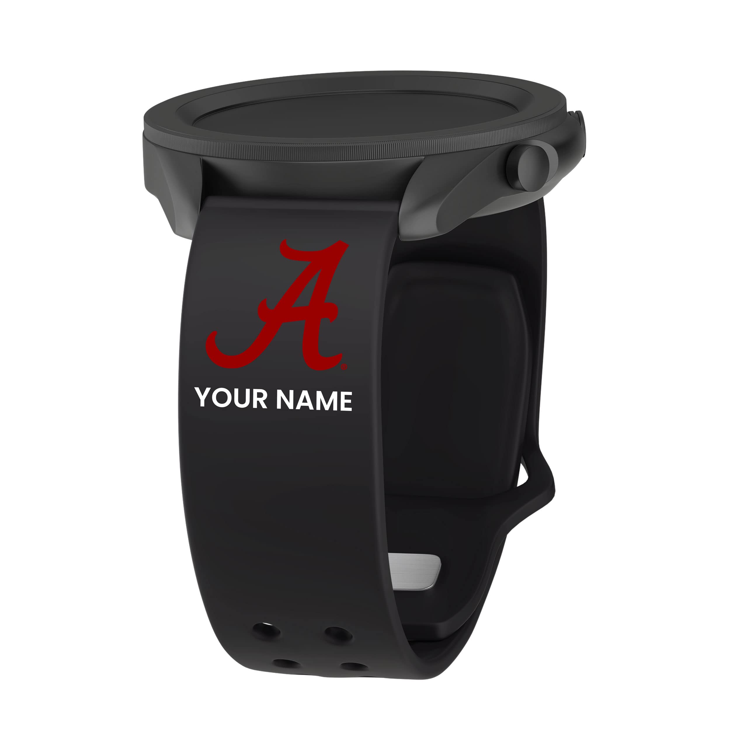 Affinity Bands Alabama Crimson Tide Custom Name HD Watch Band compatible with Samsung Galaxy Watch and more (22mm Long Black)