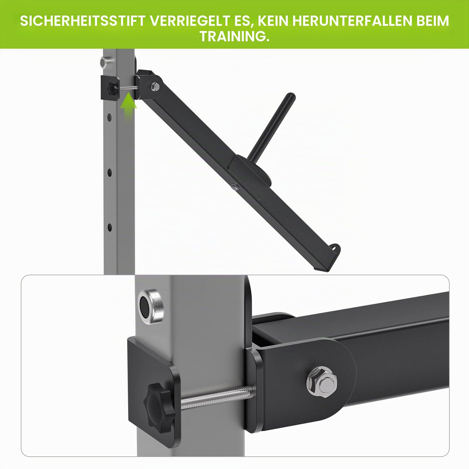 Kipika Belt Squat Lever Arm Attachment for 2„ x 2“ and 3„ x 3“ Square Tube Power Cages - Landmine Attachment for Strength Training - Kompatibel mit 1„ und 2“ Hantelscheiben