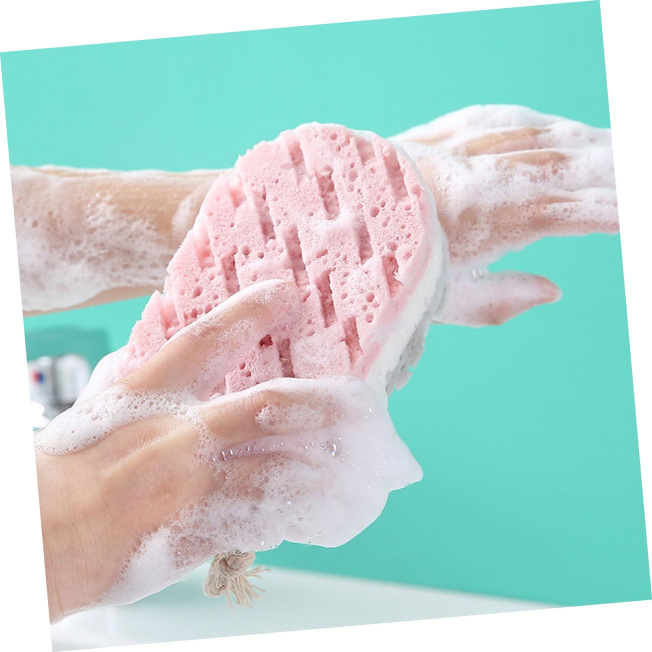 Housoutil Piezas esponja de baño herramientas de masaje corporal clip en astas esponjas fregadora de suministros de baño limpio cepillo de baño cepillo de espalda Depurador hombre