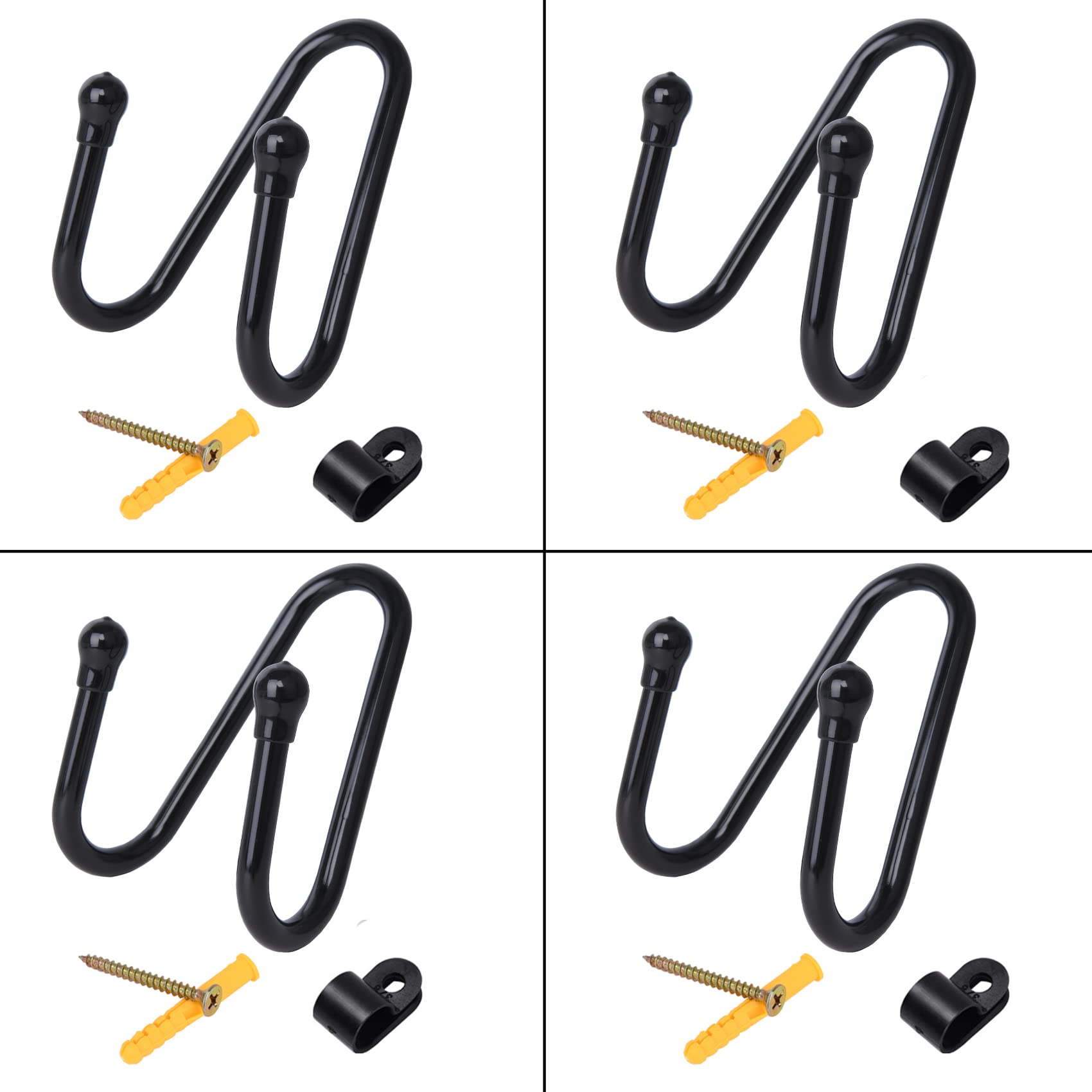 Pmsanzay Lot de 2 supports muraux pour chapeaux de cowboy avec crochets - Facile à installer, réglable, s'adapte à n'importe quel chapeau - Vis incluses