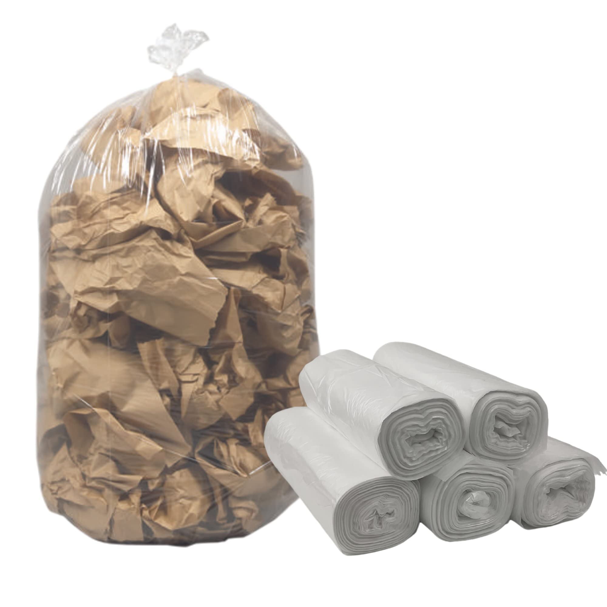 FSE 55 Gallon Trash Can Liners, Clear Trash Bags Heavy Duty, 1 Mil, 250 Count