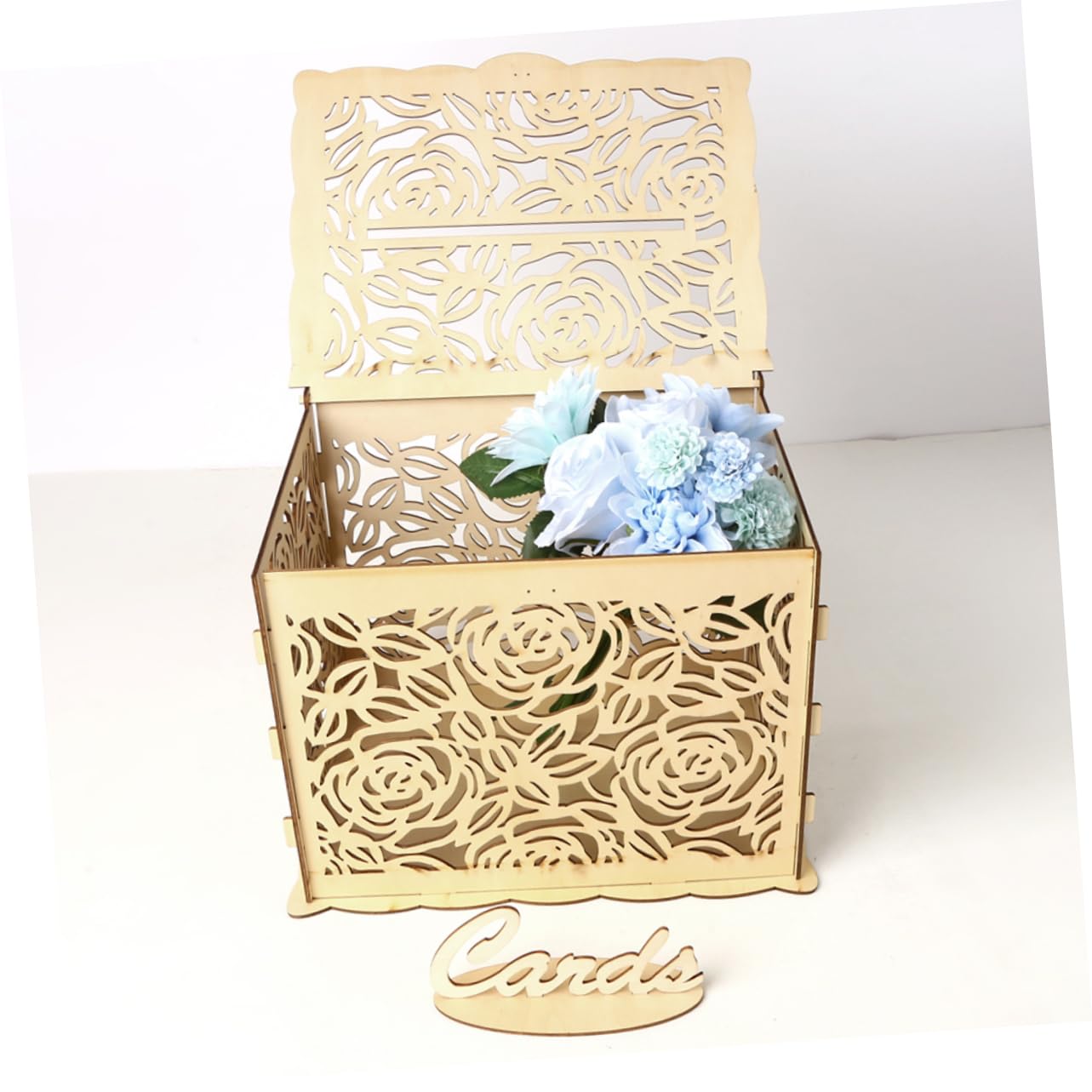 Abaodam Scatola in Legno per Matrimonio Fai da Te Motivo Scatola per Caramelle Piccoli Regali Biglietti Decorazione per Feste di Matrimonio