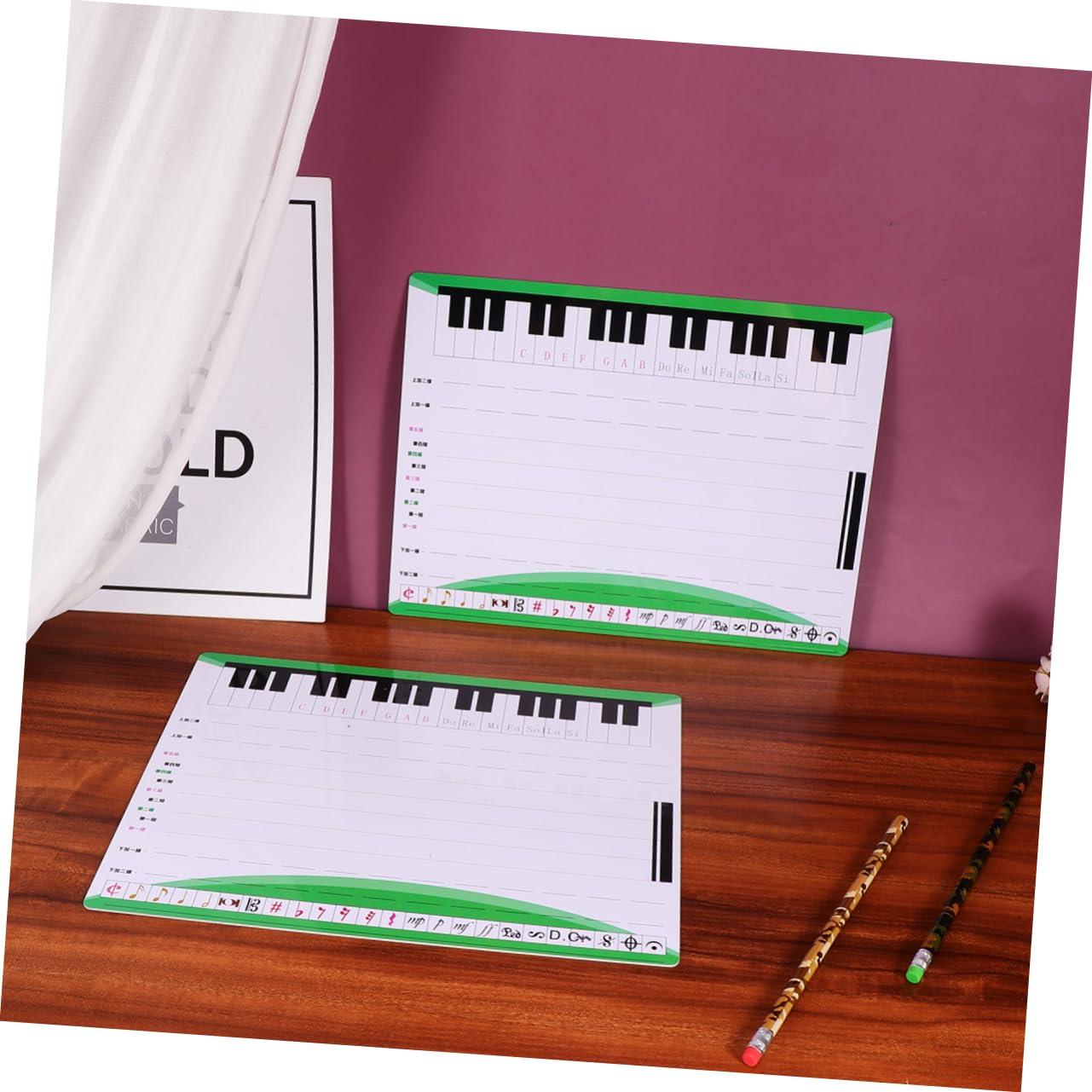 6 Pezzi Lavagna Musicale Cancellabile Pentagrammi Magnetici per Insegnamento e Pratica Musicale per Casa e Scuola Superficie Liscia e Facile Appendere e Utilizzare