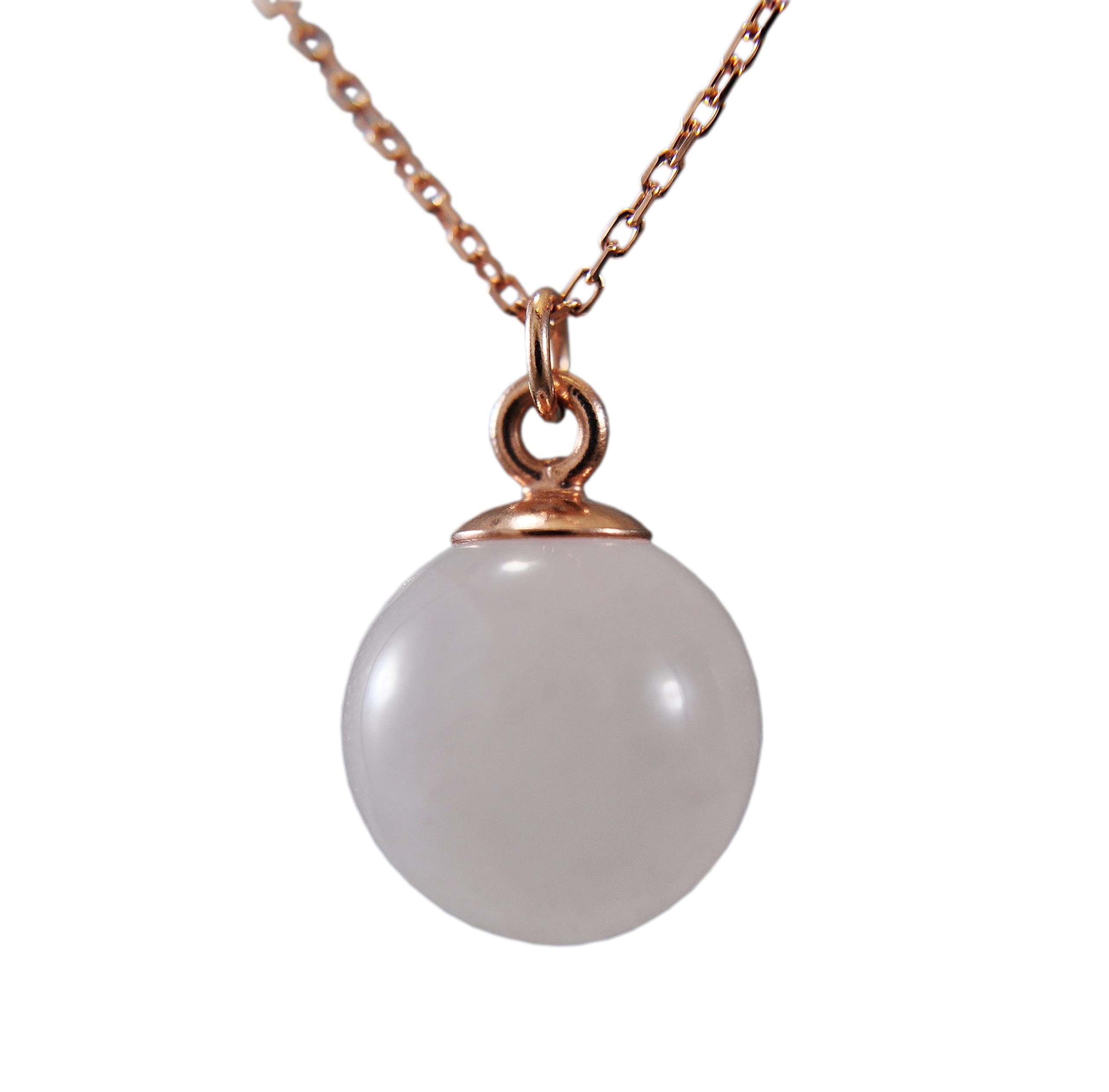 Ohrhänger Damen 925 - Rosévergoldet - Rosenquarz - Naturstein - Kugel - Hängeohrringe - Edelsteinschmuck - Rosévergoldet - Silberschmuck - Geschenk für Frau - Rosa - Tolles Geschenkidee - Minimalistisch (Ohrringe)