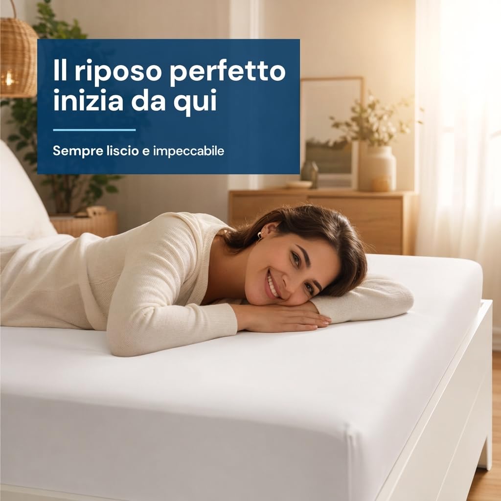 Caleffi Spannbettlaken für Doppelbett 180 x 200 cm, weiche Mikrofaser – Spannbettlaken für Doppelbett, Spannbettlaken | Spannbettlaken, 28 cm Rand, weich und atmungsaktiv, für Doppelbetten