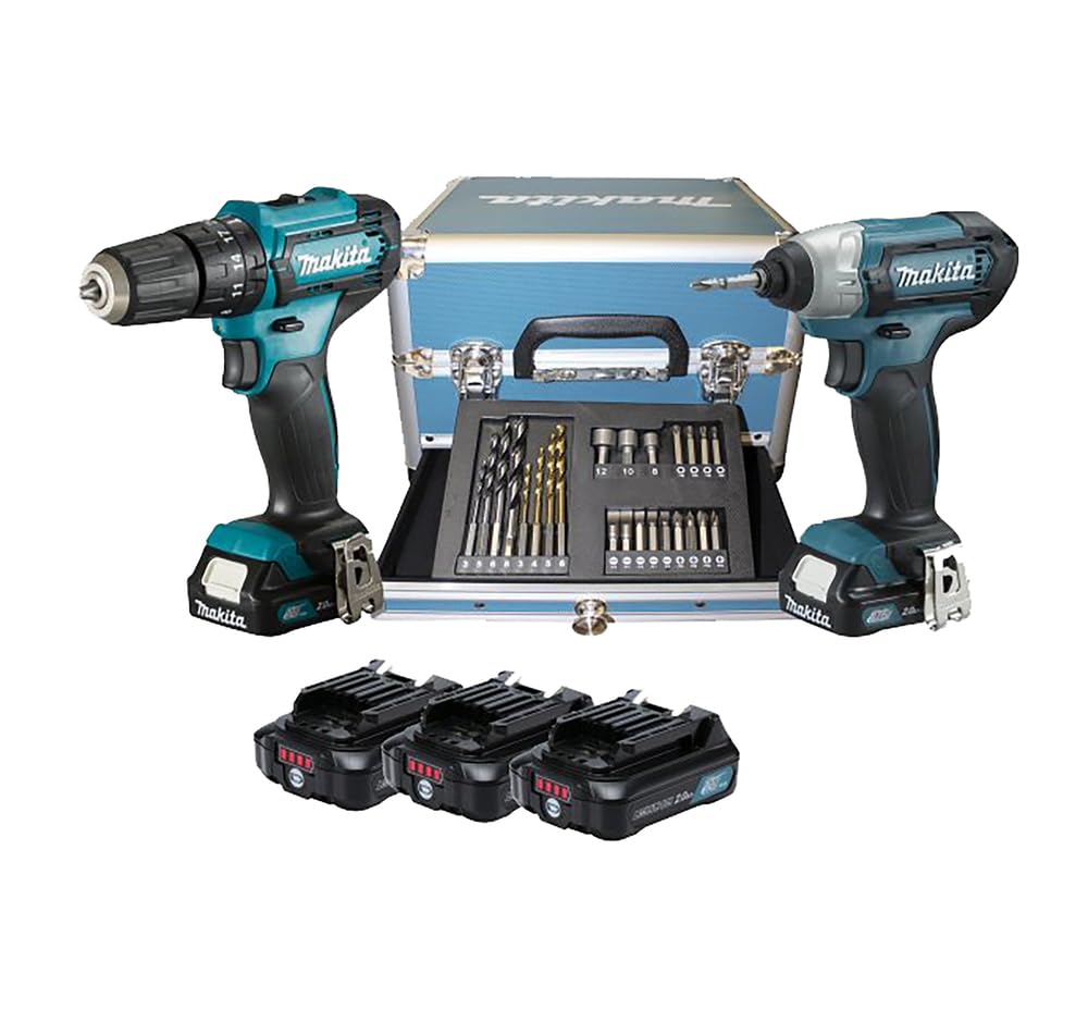 Makita CLX228SAX2 Kit Trapano E Avvitatore Impulsi 12V 3x2,​0Ah Valigia Accessori