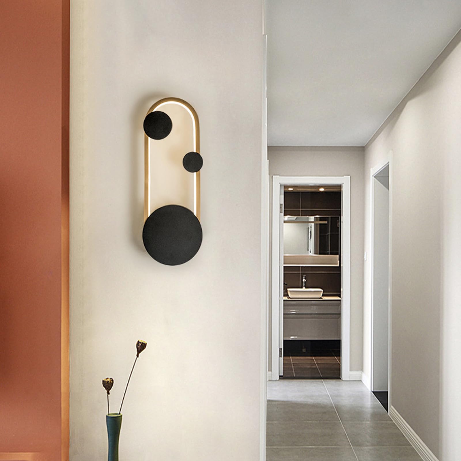 Lámpara de pared interior LED de hierro y silicona con acabado de lujo 8