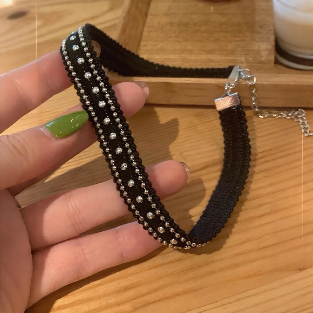 Black Choker Necklaces for Women Classic Black Velvet Choker Lace Choker Adjustable Leather Collar Gothic Punk Necklaces Halloween Cosplay Jewelry Accessories - Image 5