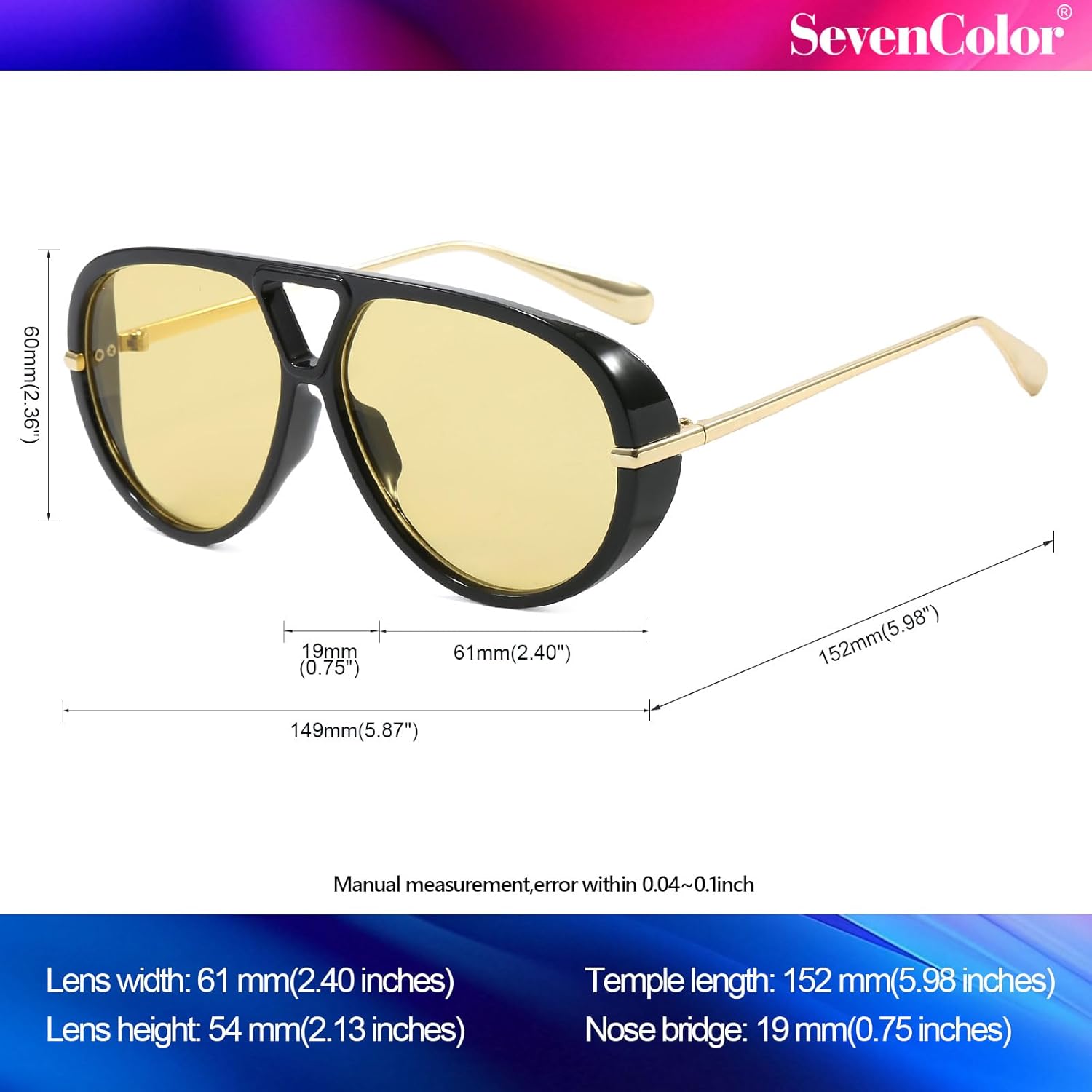 Trendy Oversized Aviator Sunglasses for Women Men Retro Big Round Shield Sun Glasses Vintage Shades - Image 7