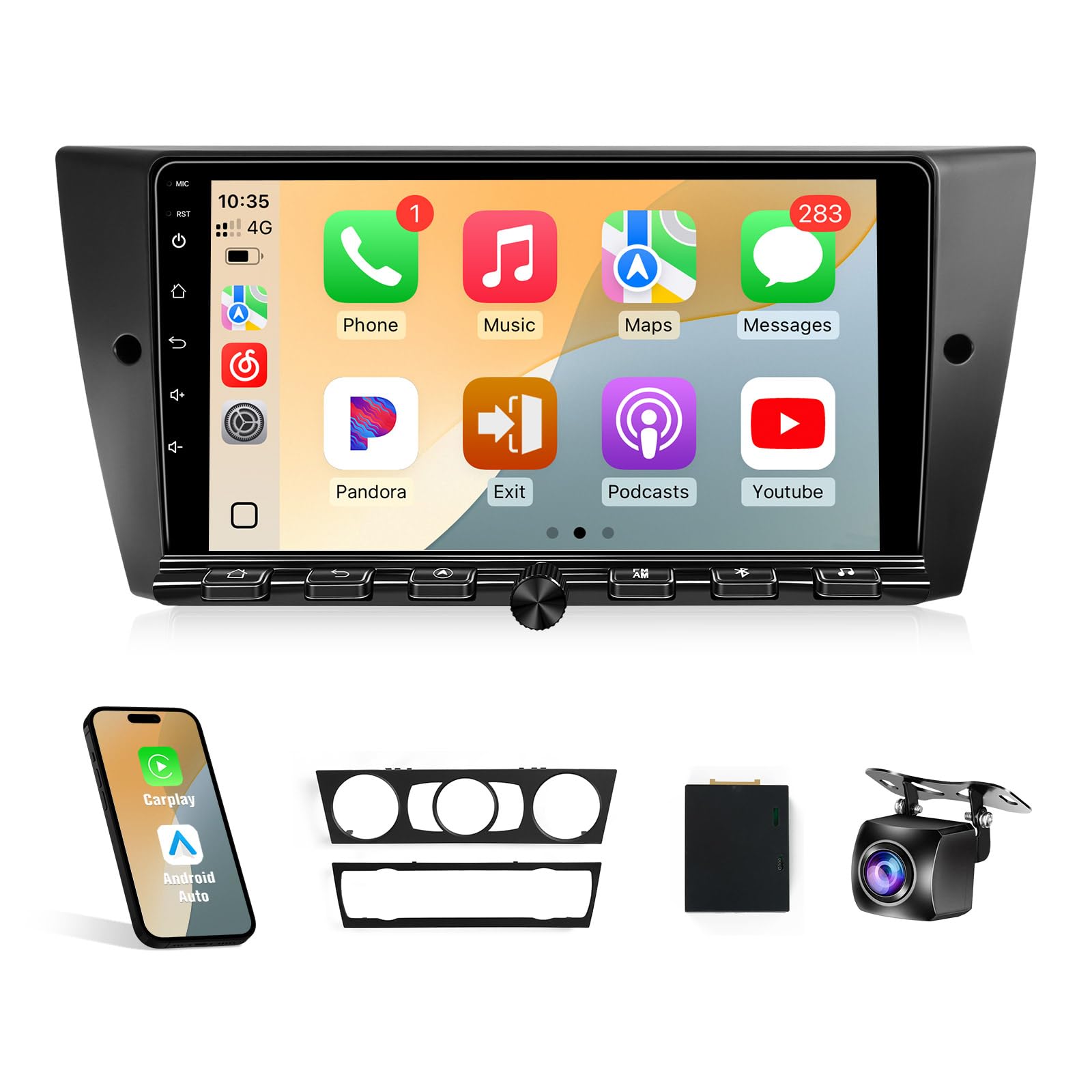 Photo 1 of Naifay 4G+64G Android 13 Car Stereo for BMW 328i 325i 335i 2005-2011 Radio Upgrade(Non Optical Fiber Version) 9inch Touch Screen for BMW with CarPlay Android Auto Bluetooth/GPS/WiFi/SWC