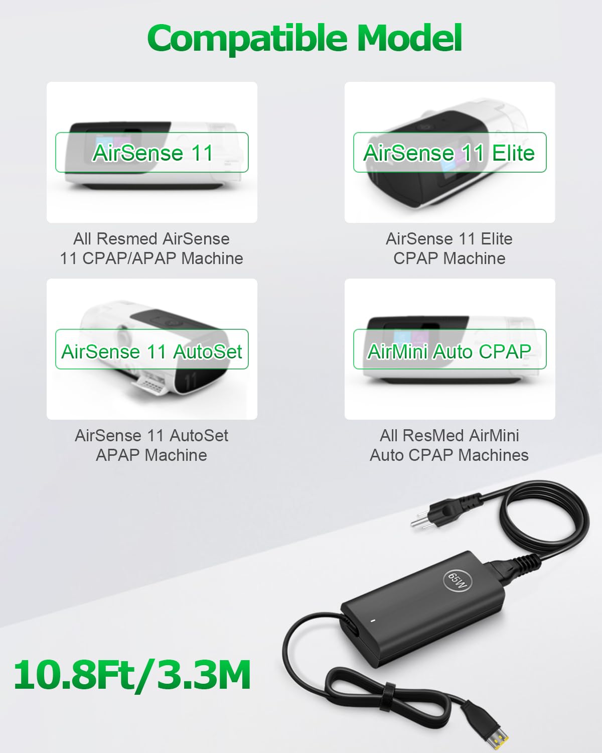 Amazon.com: Arkare 65W 24V 2.71A Power Cord Compatible with ResMed
