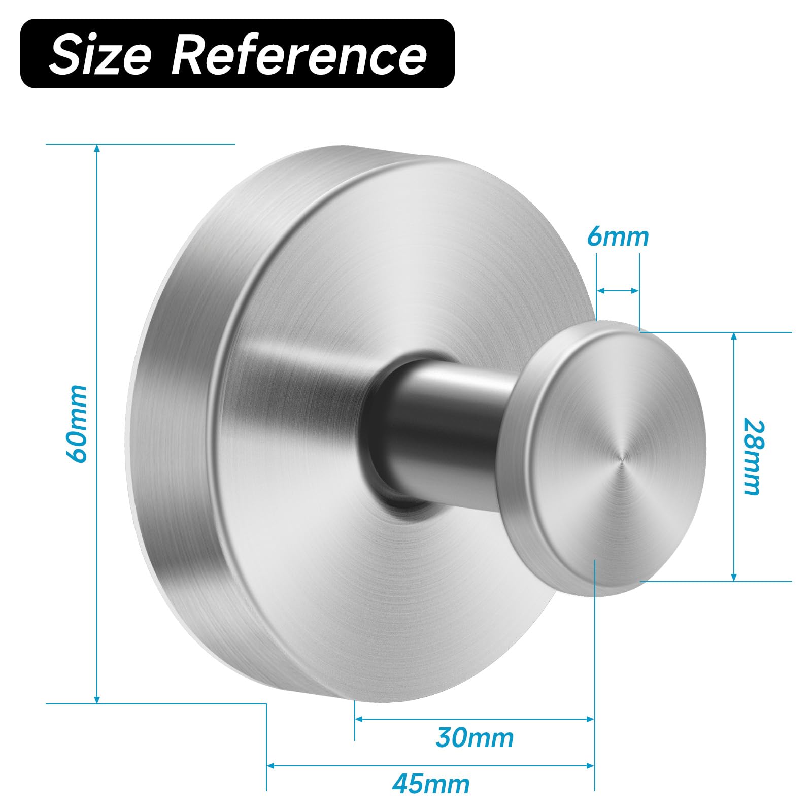 ELIUNG Suction Cup Hooks for Shower, 2 Pack Stainless Steel Bathroom Suction Hooks, Removable Suction Hooks for Hanging, No Drill Towel Hooks, Hook for Shower Wall Glass (Sliver)