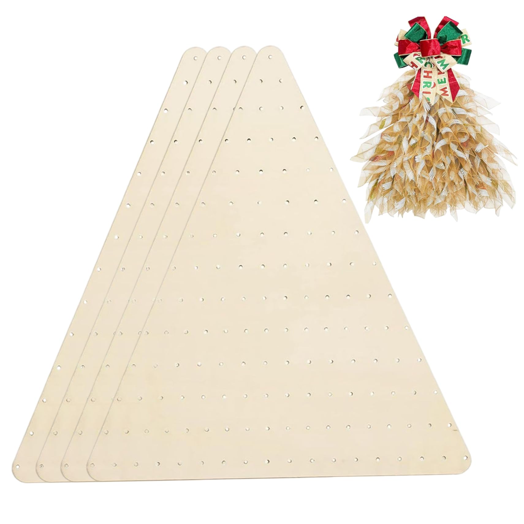Cadre de couronne en bois pour décorer votre porte de maison à Noël et Halloween - Lot de 4