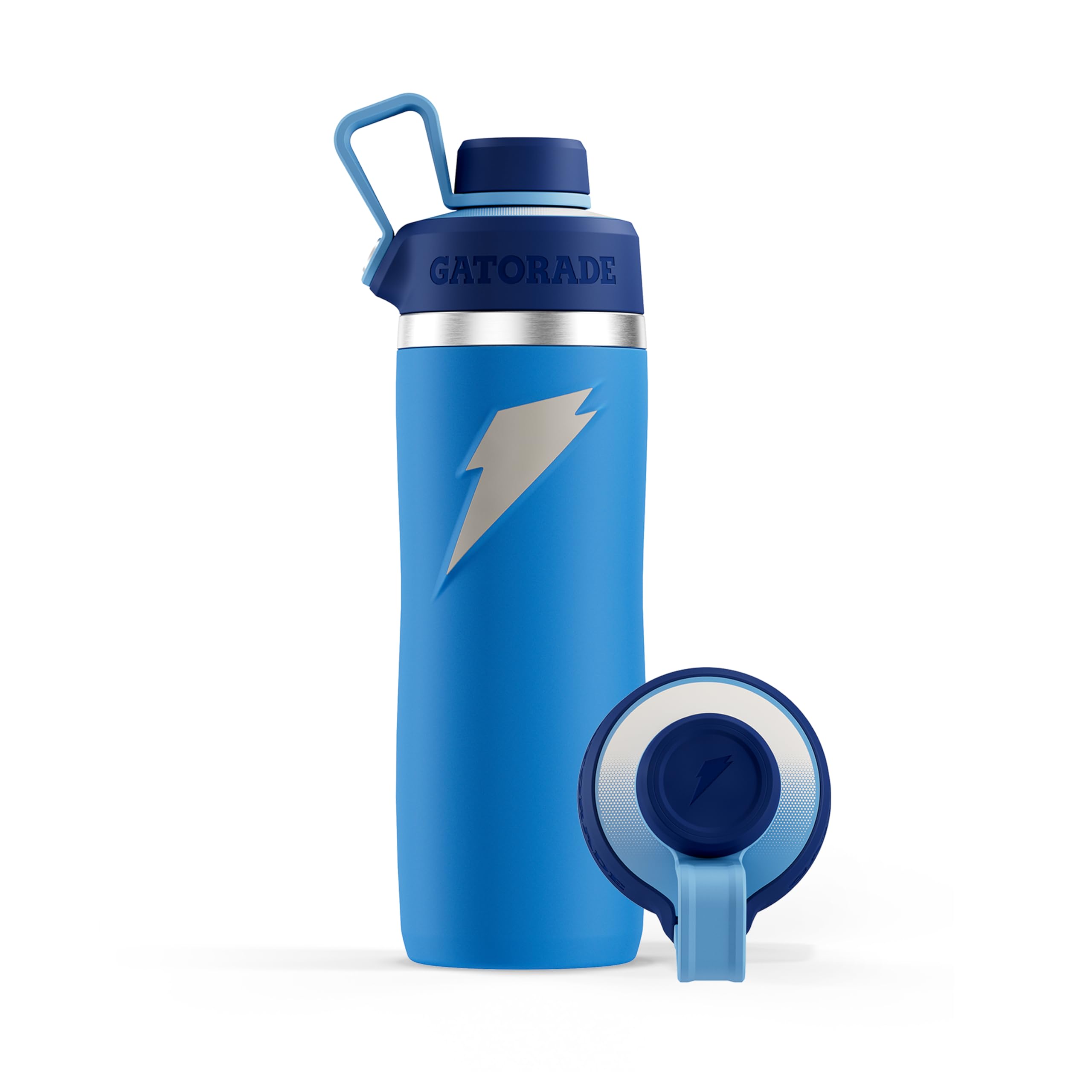 Overtime' 22oz Stainless Steel Water Bottle, Twist Cap, Royal Blue/Navy