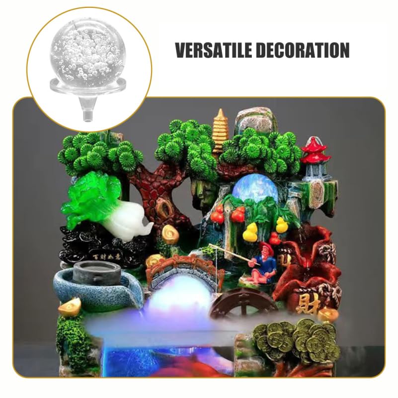 BESPORTBLE 2 Stück Eisgesprungene Kristallkugel Wasserbrunnen, Dekorative Glaskugel Ornamente Wasserbrunnen Feng Shui Kugel Kristallglaskugel Mit Ständer Als Heimbüro Dekoration, 4 * 5cm