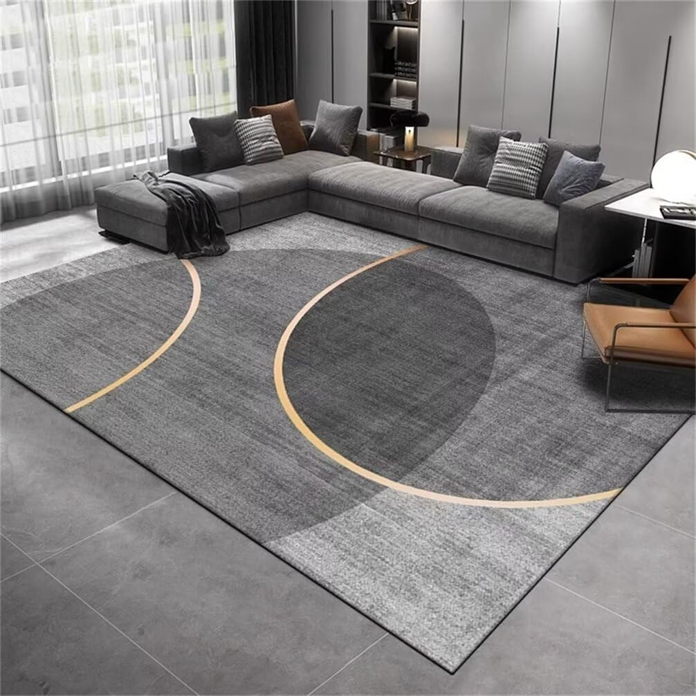 Tapis lavable géométrique gris 60x110cm antidérapant et facile à nettoyer pour chambre ado