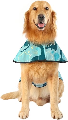 Miniatura 2 de HDE - Impermeable protector con capucha para perros y cachorros, tallas de la S a la XL (diseño de dinosaurios, talla XL)