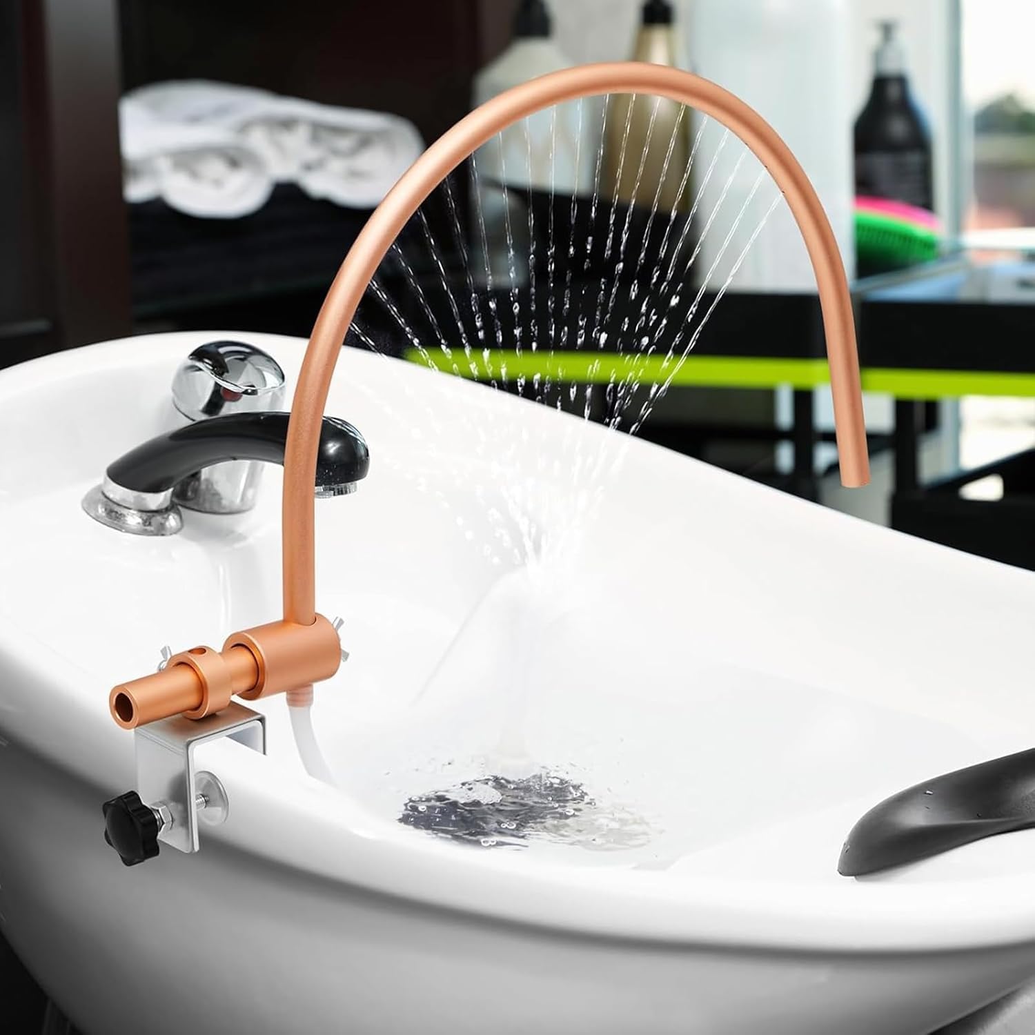 Stojak Z Cyrkulacją Wody, Wyposażenie Spa Head Spa O 180° Z Regulacją, Z Pompą Wodną I Metalowym Mocowaniem, Wyposażenie Salonów Masażu Do Salonów Fryzjerskich I Salonów Spa., Gold