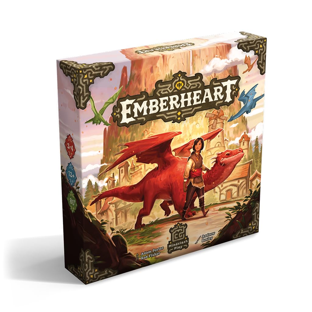 Mindclash Games Emberheart – Mittelschweres Worker Placement & Dragon Rescue Strategie-Brettspiel, 2–4 Spieler, 60–90 Minuten Spielzeit, Fantasy-Strategie-Abenteuer