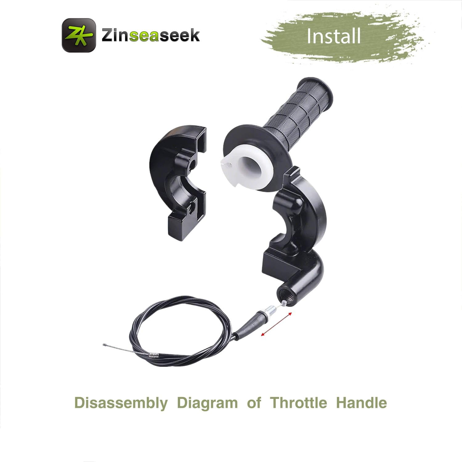 Kit maniglia cavo acceleratore Twist 1 impugnatura sinistra 1 impugnatura destra 1 cavo 1 morsetto acceleratore 1 interruttore on/off Kill Switch.for 50cc 125cc 110cc 150cc 250cc mini bike