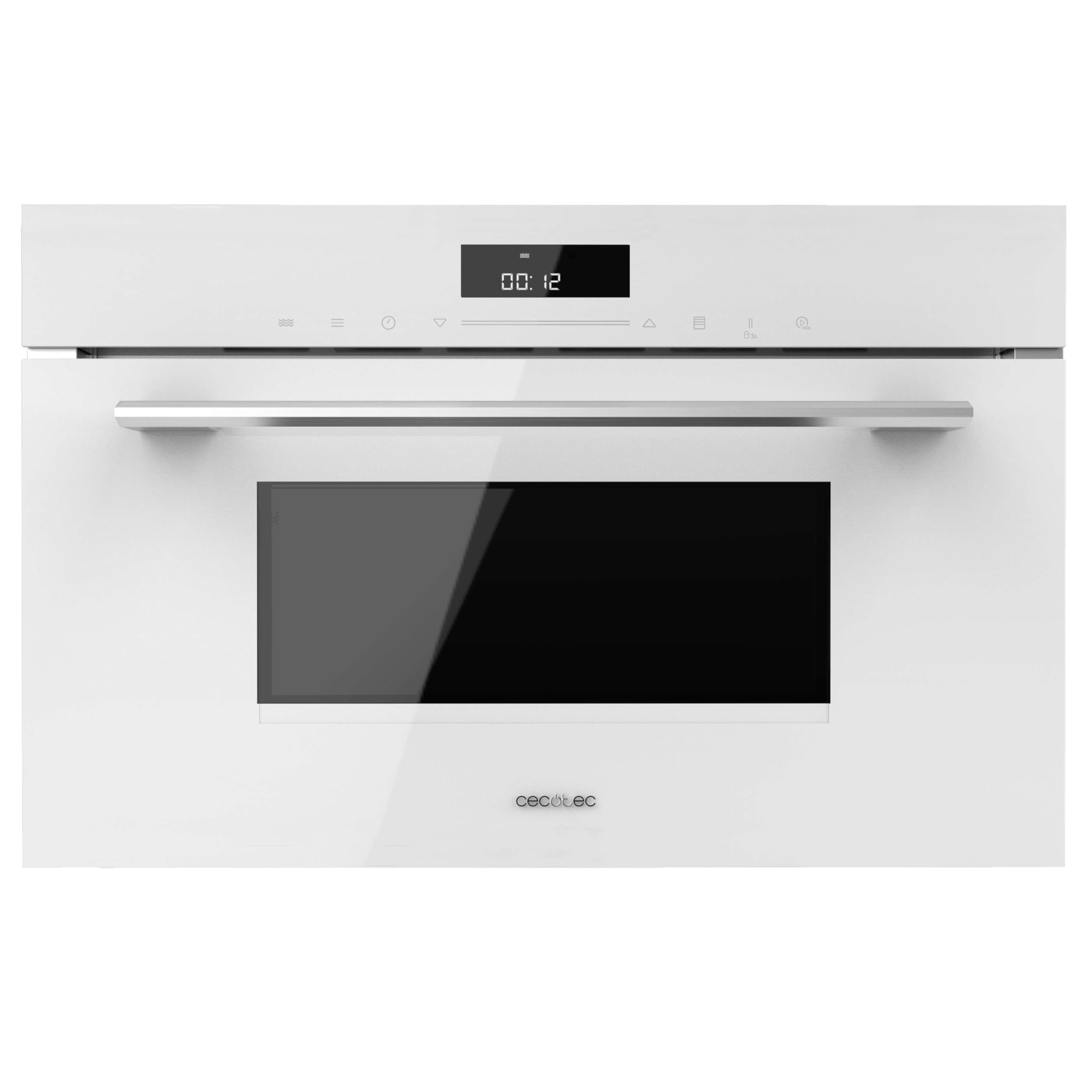 Cecotec Microondas Integrable 60cm Bolero Hexa MW703800 Glass White. 1450W, 34L de Capacidad, Función microondas, Modo Grill, Defrost, Auto Menú, Speed cooking, Electronic Timer