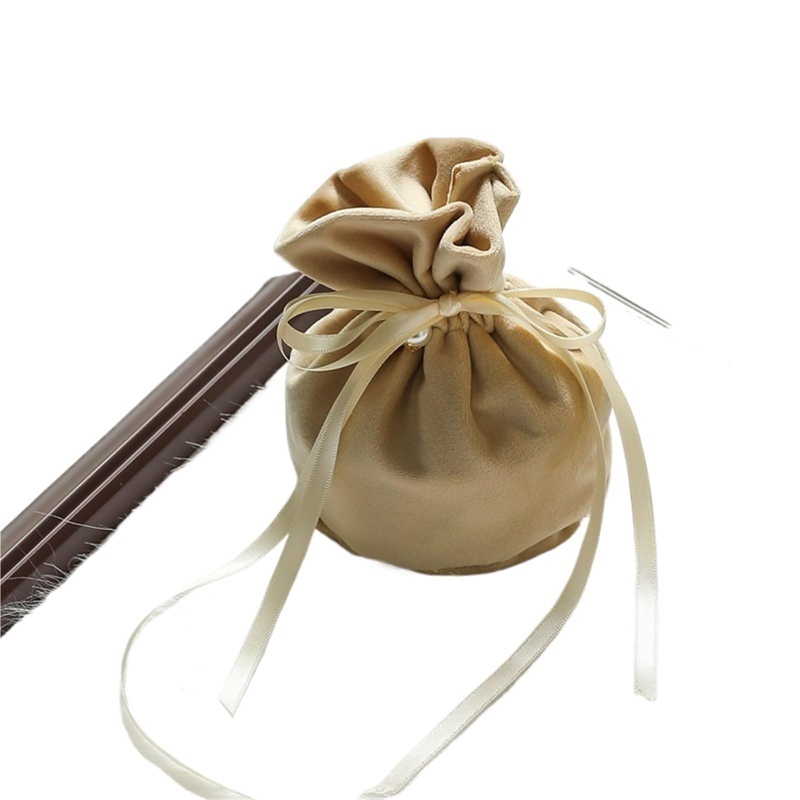 Sac à cordon en velours kaki pour bijoux et bonbons de mariage x30