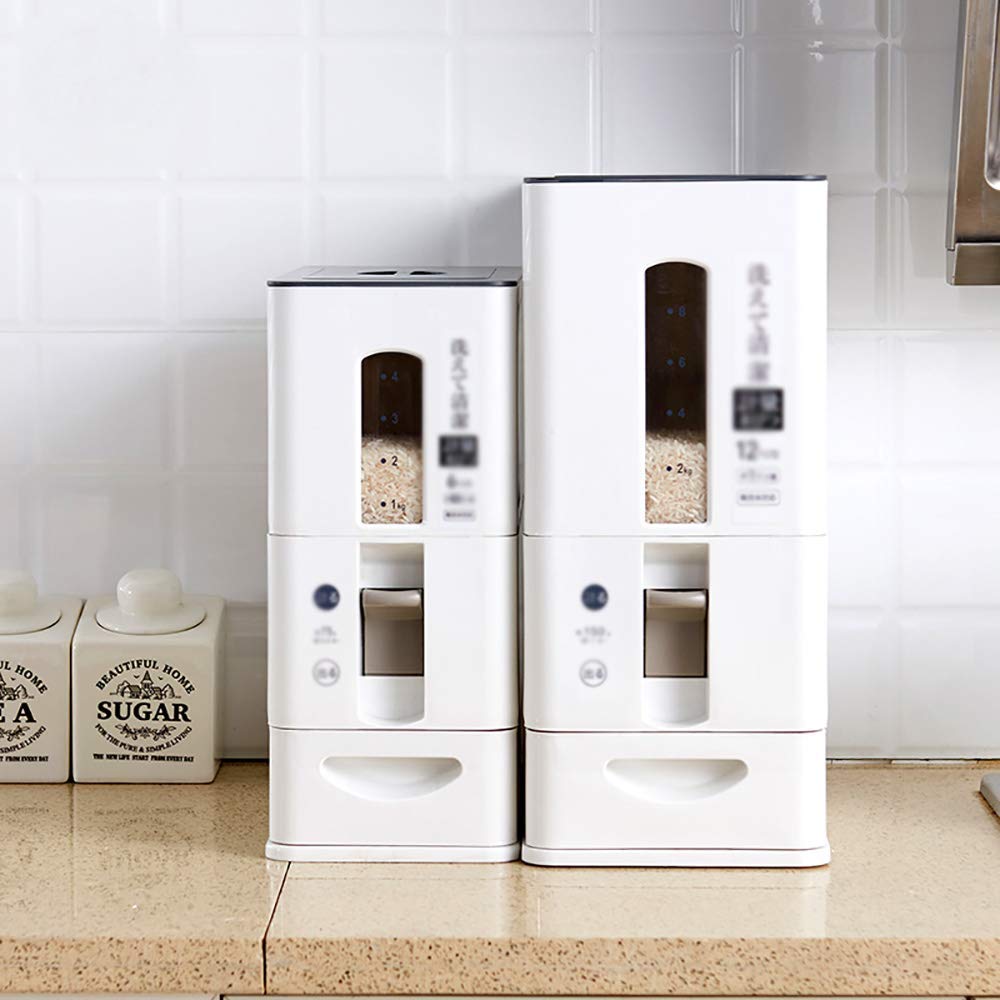 Boîte de rangement en bois massif MU pour riz et aliments étanche