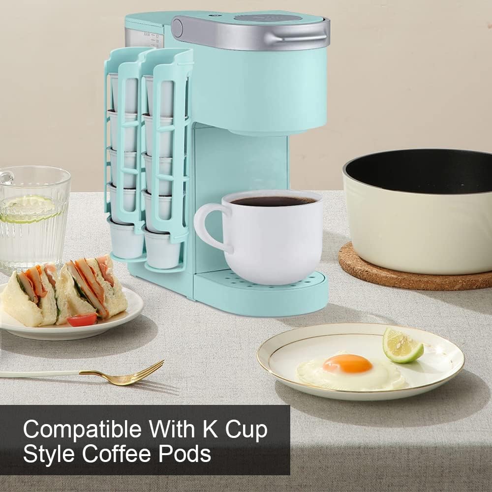 SUNGRACE K Cup Coffee Pod Holder for Keurig K-cup Coffee, Side Mount Storage Organizer, Perfect for Small Counters ( Light Blue, 4 Pack for 20 K Cups)